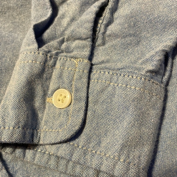 OSHKOSH B’GOSH BOY OXFORD SZ 10 CHAMBRAY BLUE BUTTON DOWN LONG SLEEVE SHIRT ECU - Picture 7 of 11